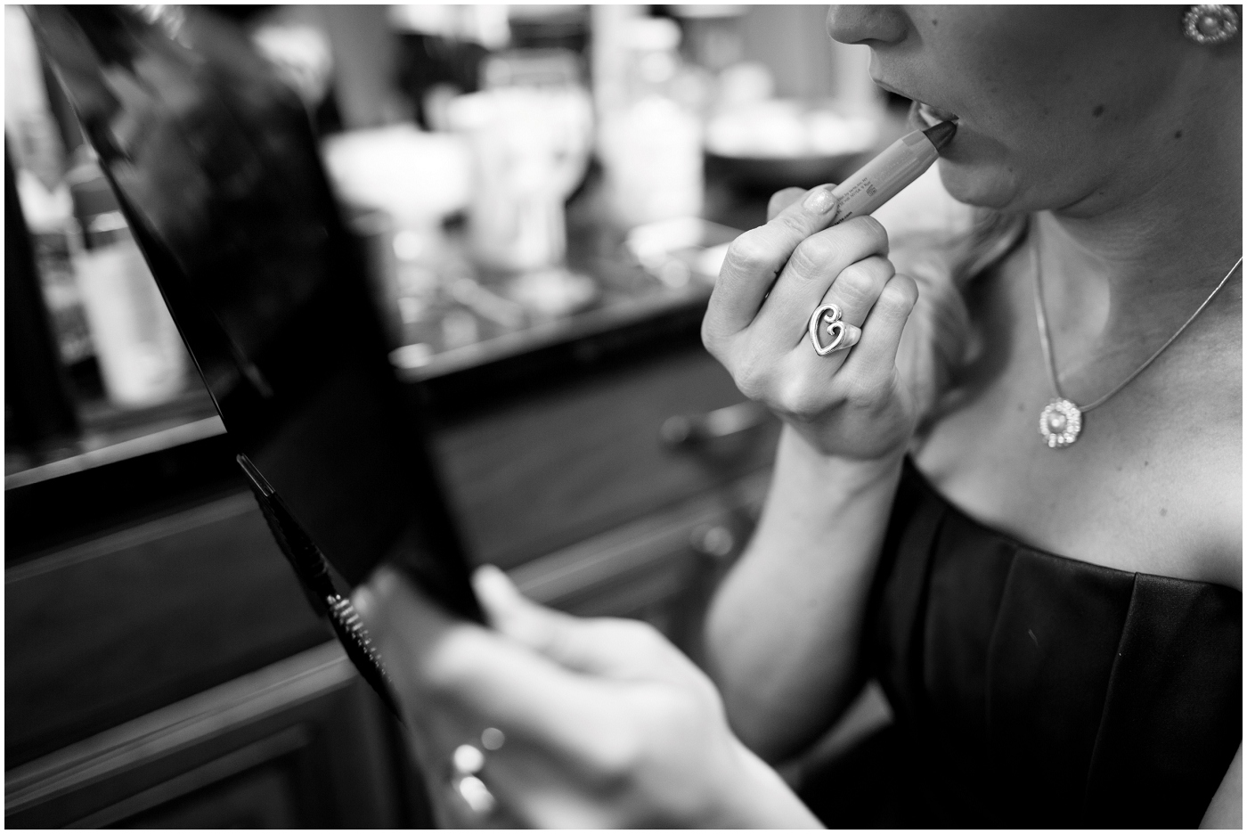 picture of bridesmaid doing make-up
