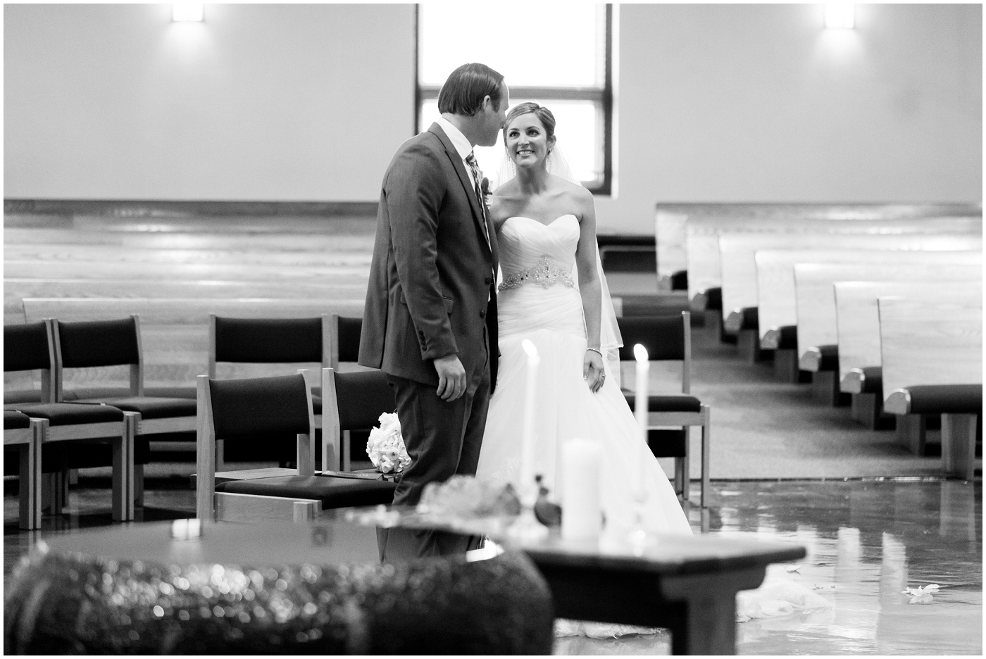 picture of a bride and groom during church ceremony