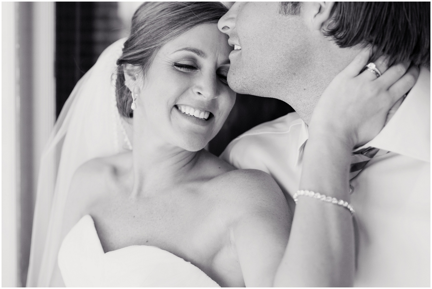 picture of bride and groom smiling