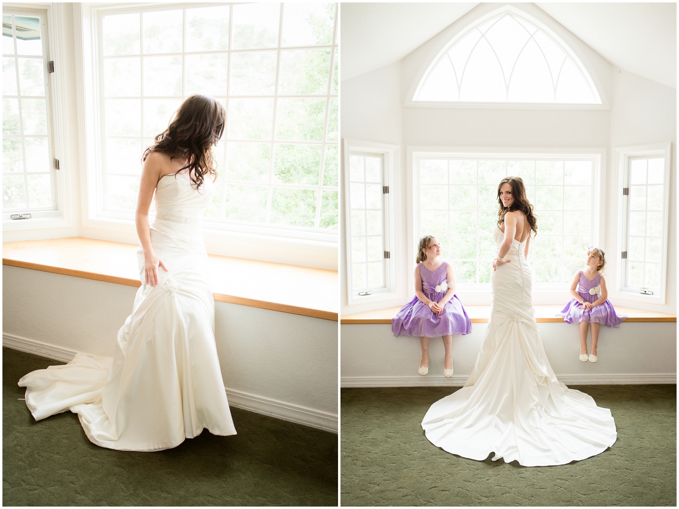 picture of bride with flower girls