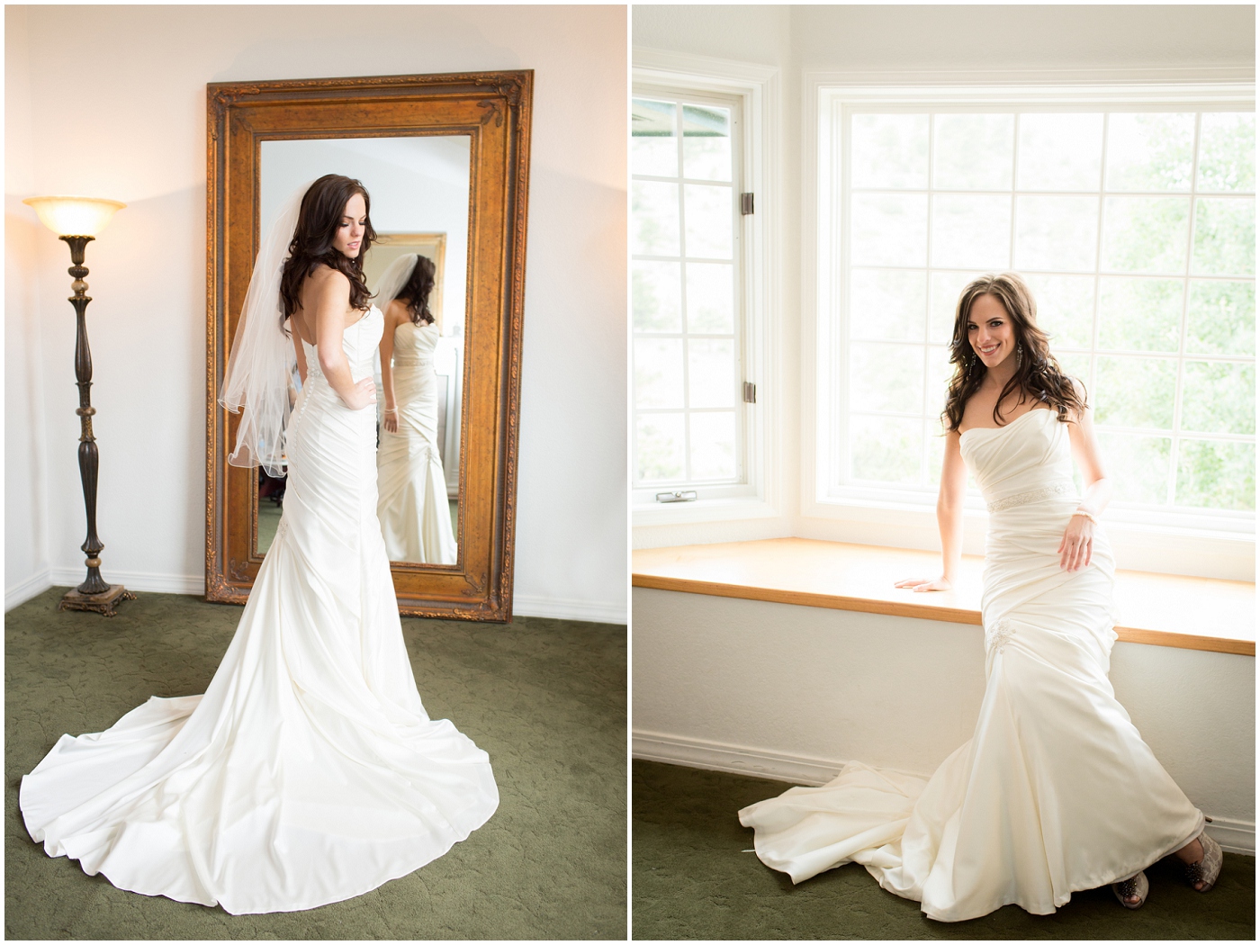 picture of bride in mirror