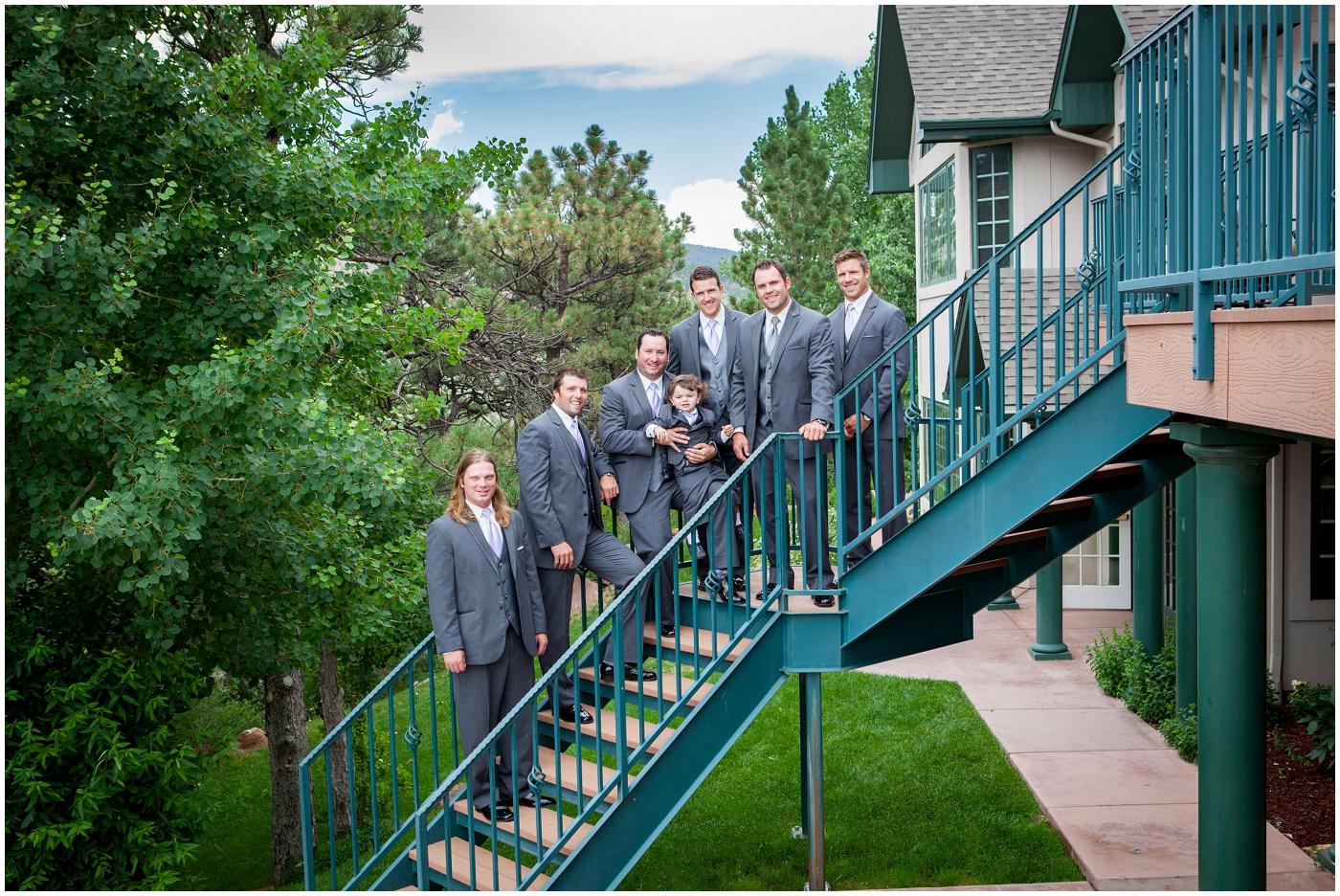 Picture of groomsmen on stairs
