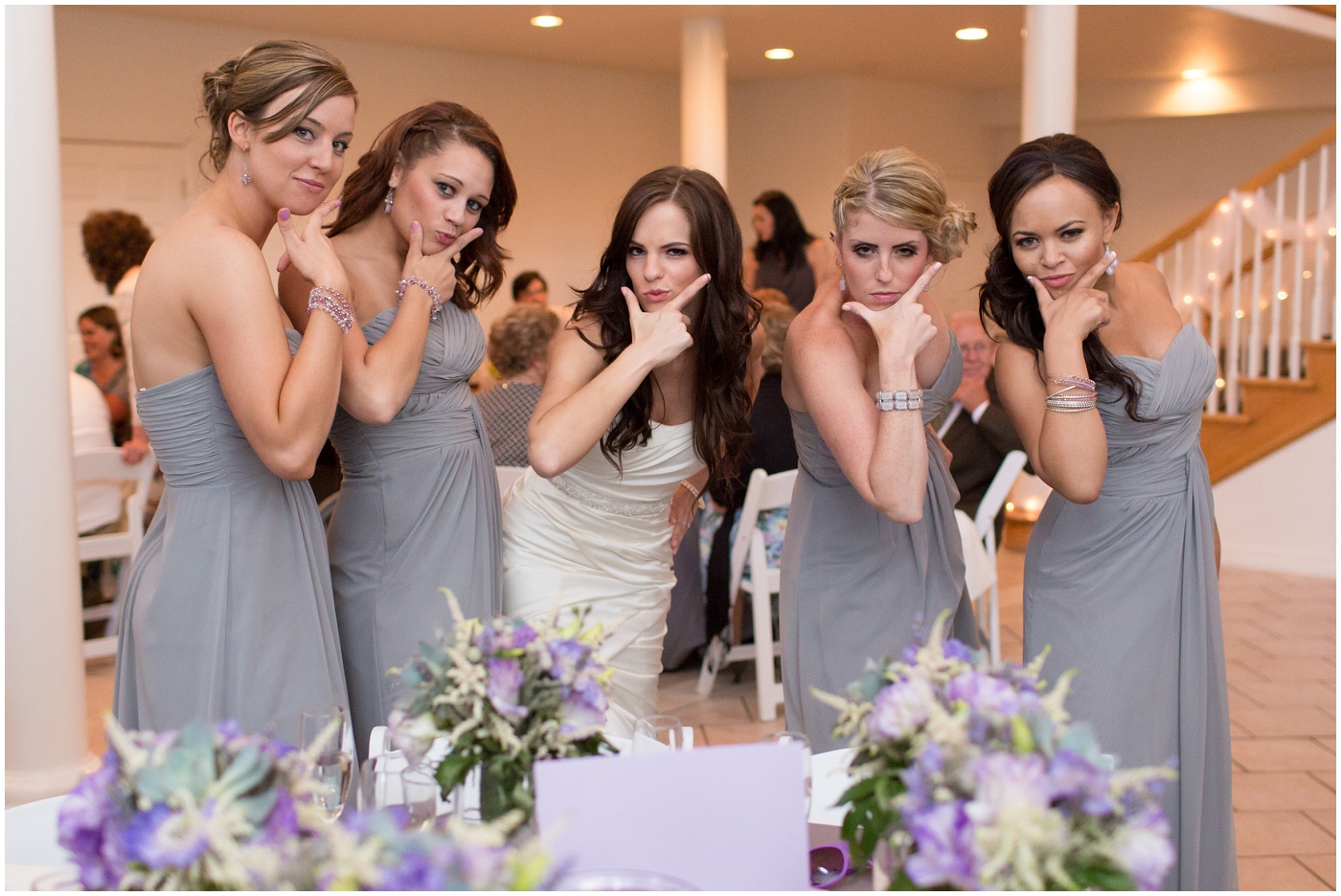 picture of bride with bridesmaids