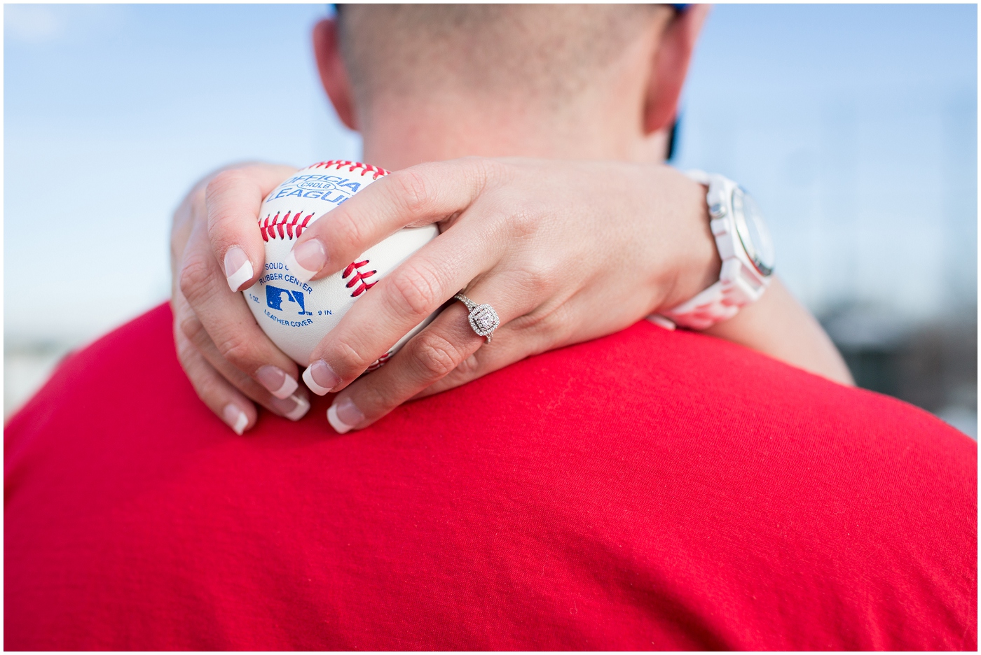 baseball engagement photos in Denver