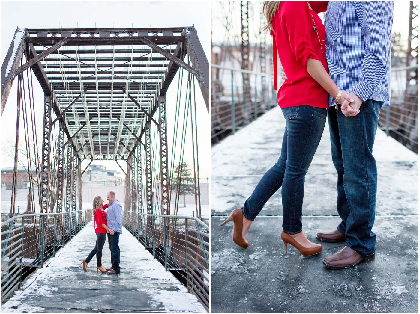 picture of couple on a bridge in Denver
