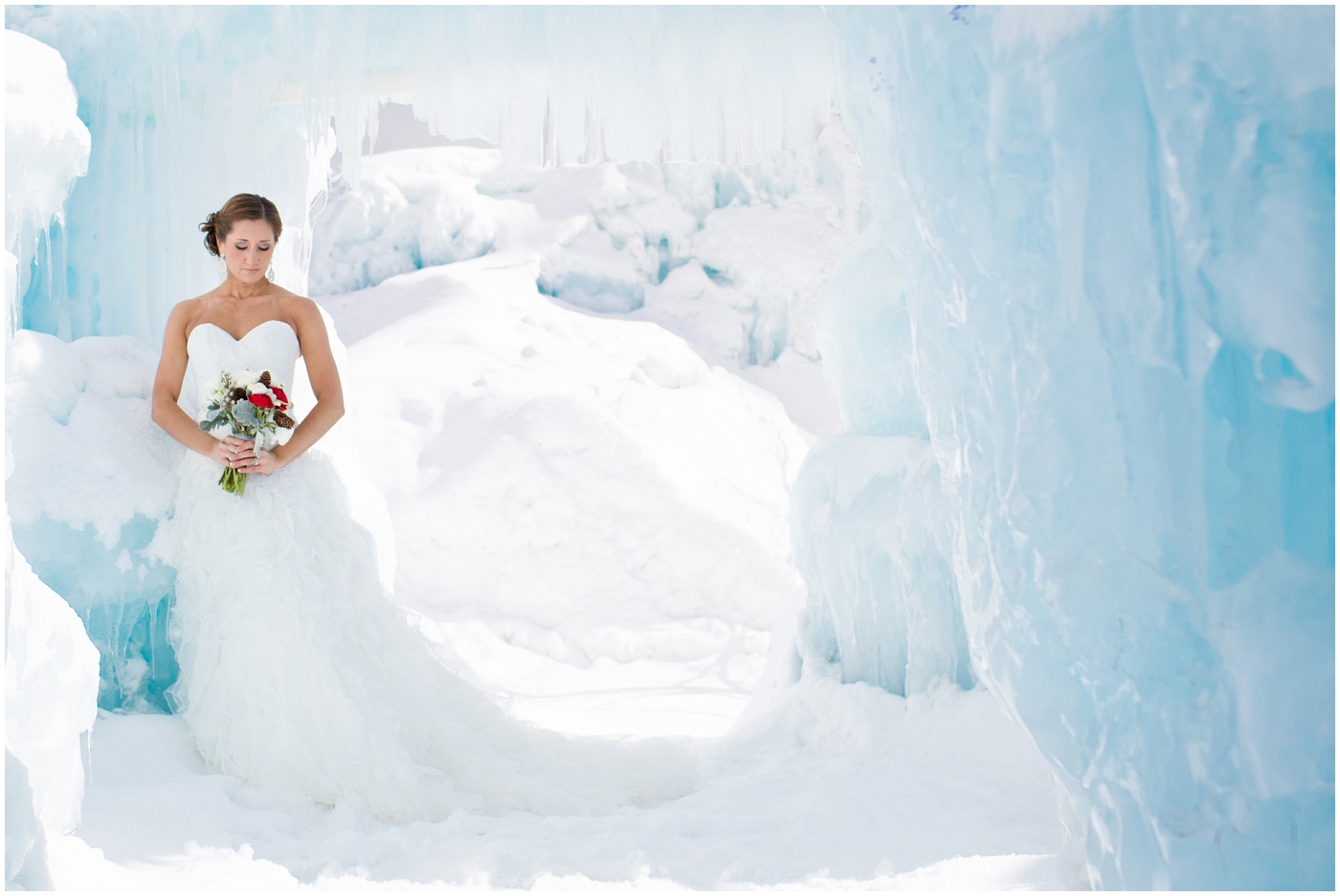 picture of winter bridal portraits in Colorado