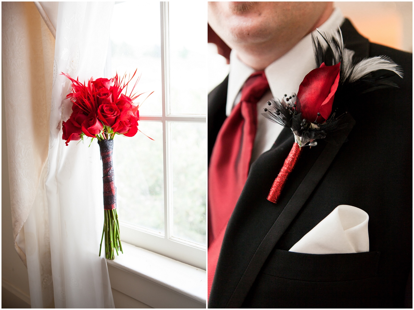 picture of red bridal bouquet