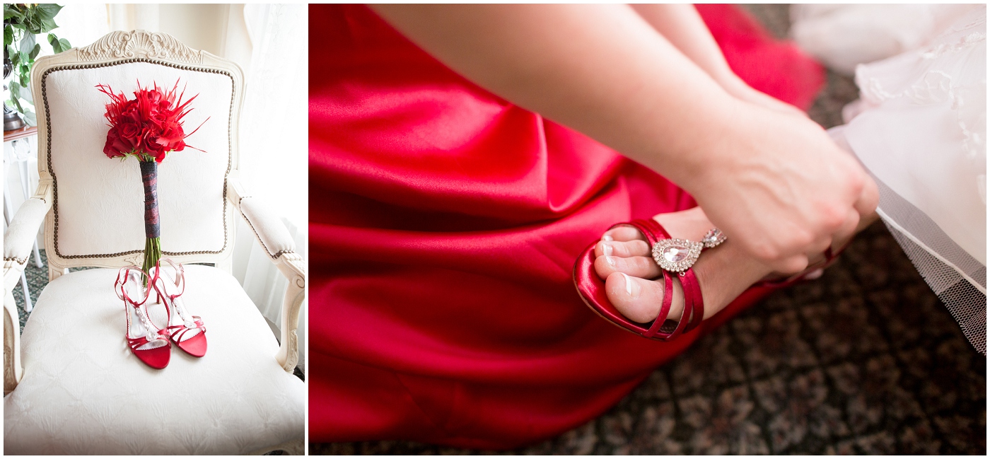 picture of red bridal shoes