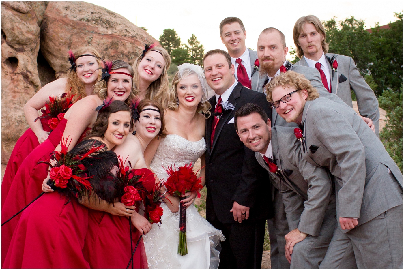 picture of bridal party at willow ridge manor wedding
