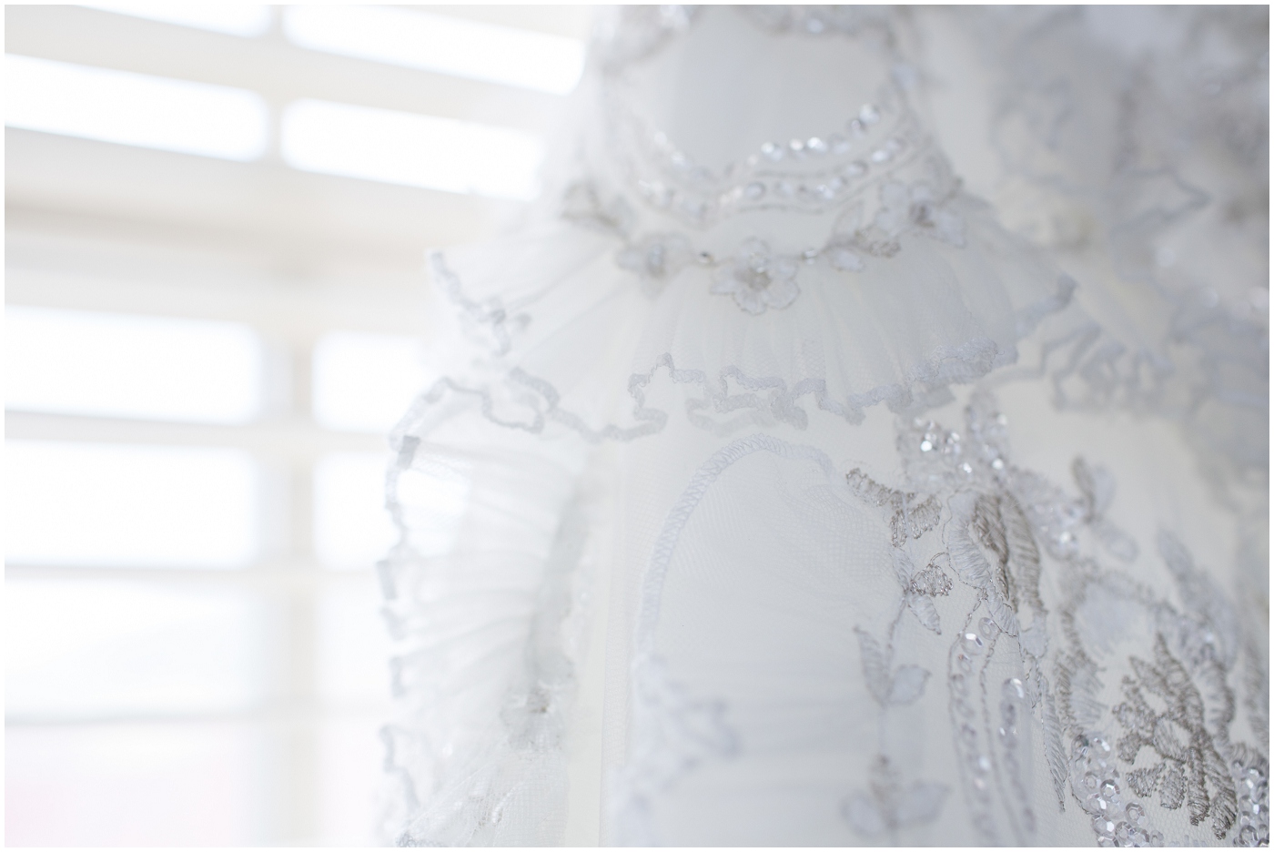 picture of the details on a bridal dress