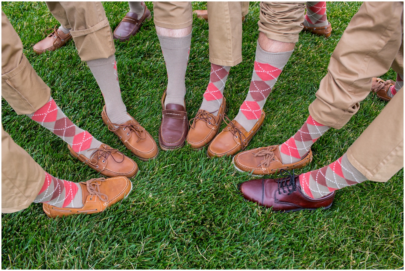 picture of groomsmen with argyle socks