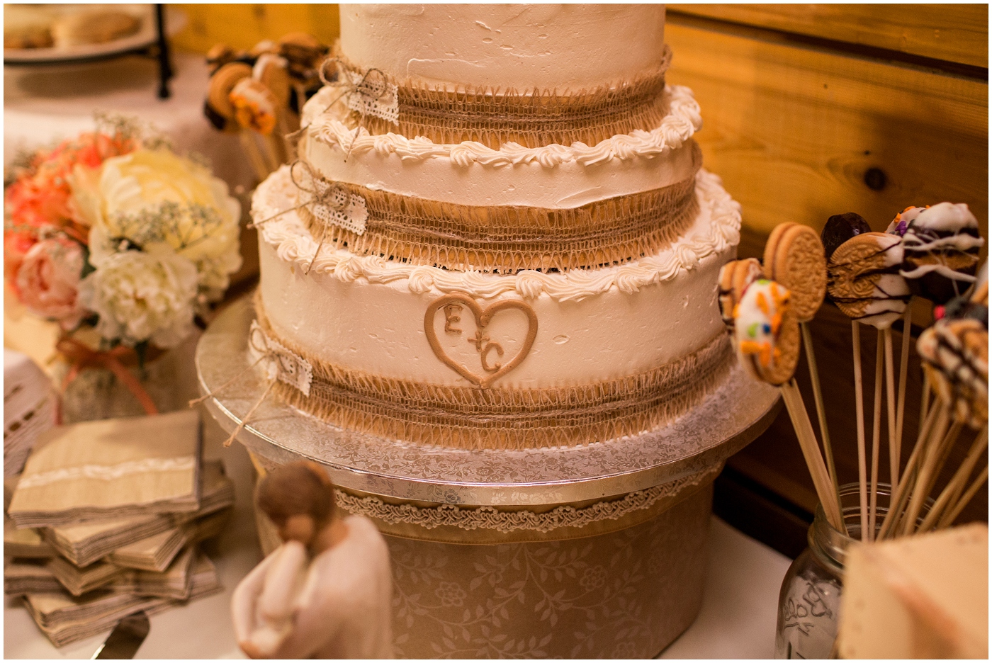 picture of rustic wedding cake