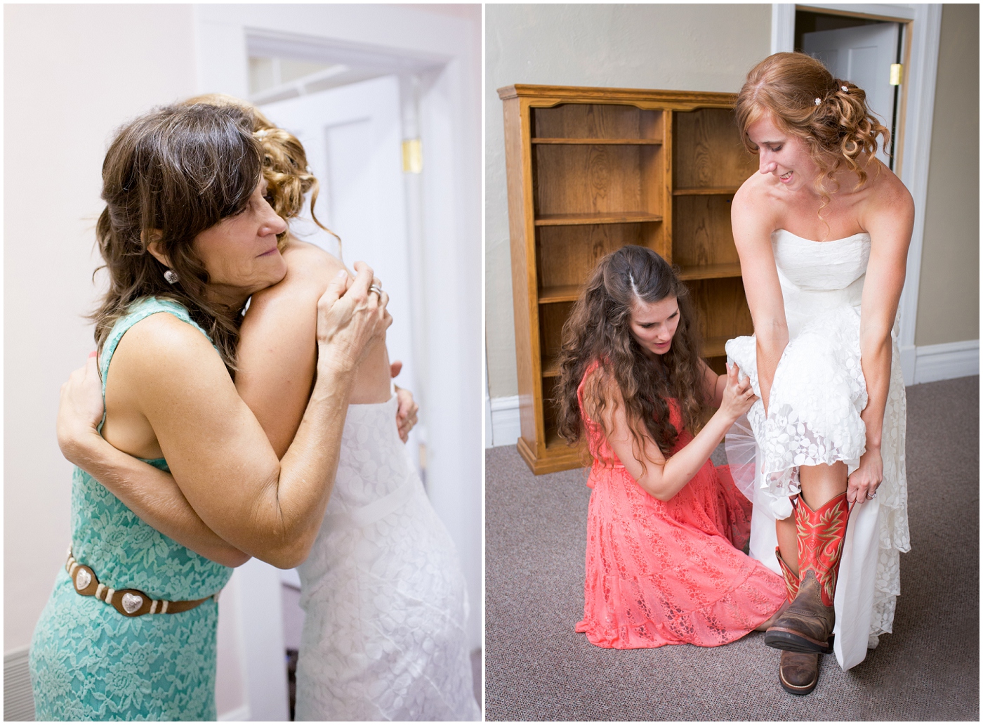 picture of bride putting her shoes on