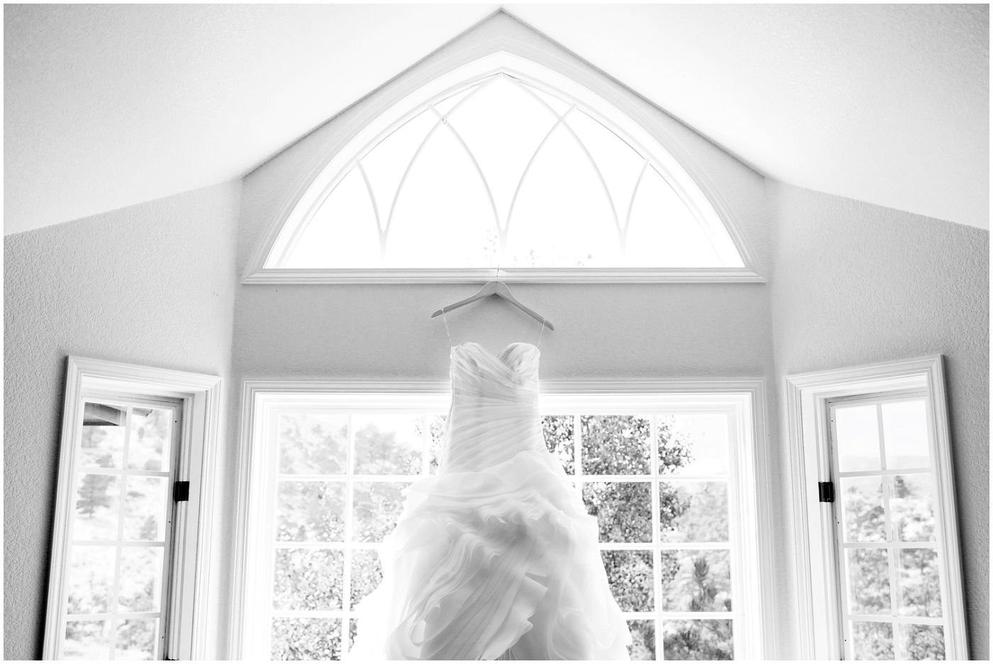 picture of wedding dress hanging