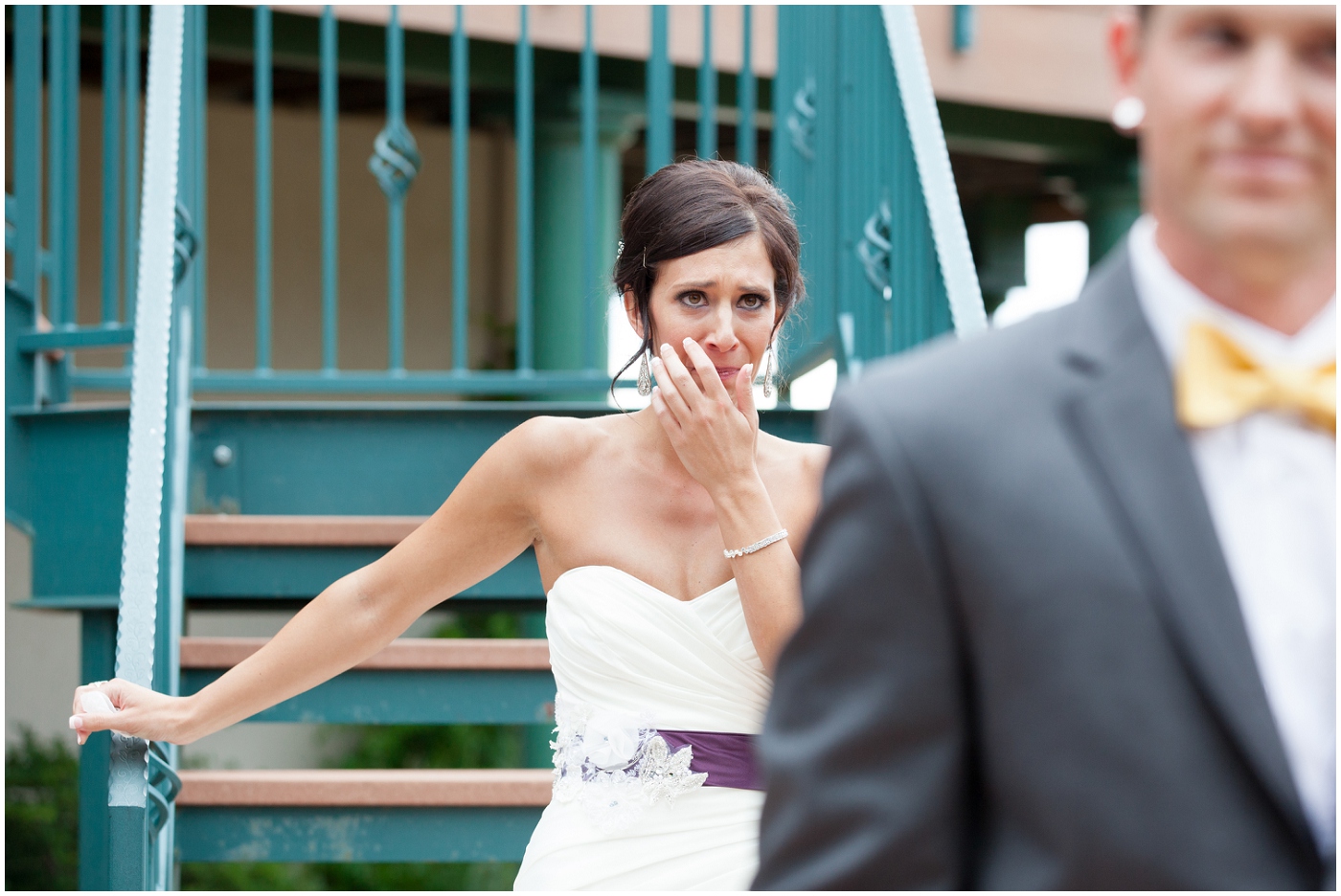 picture of a bride crying