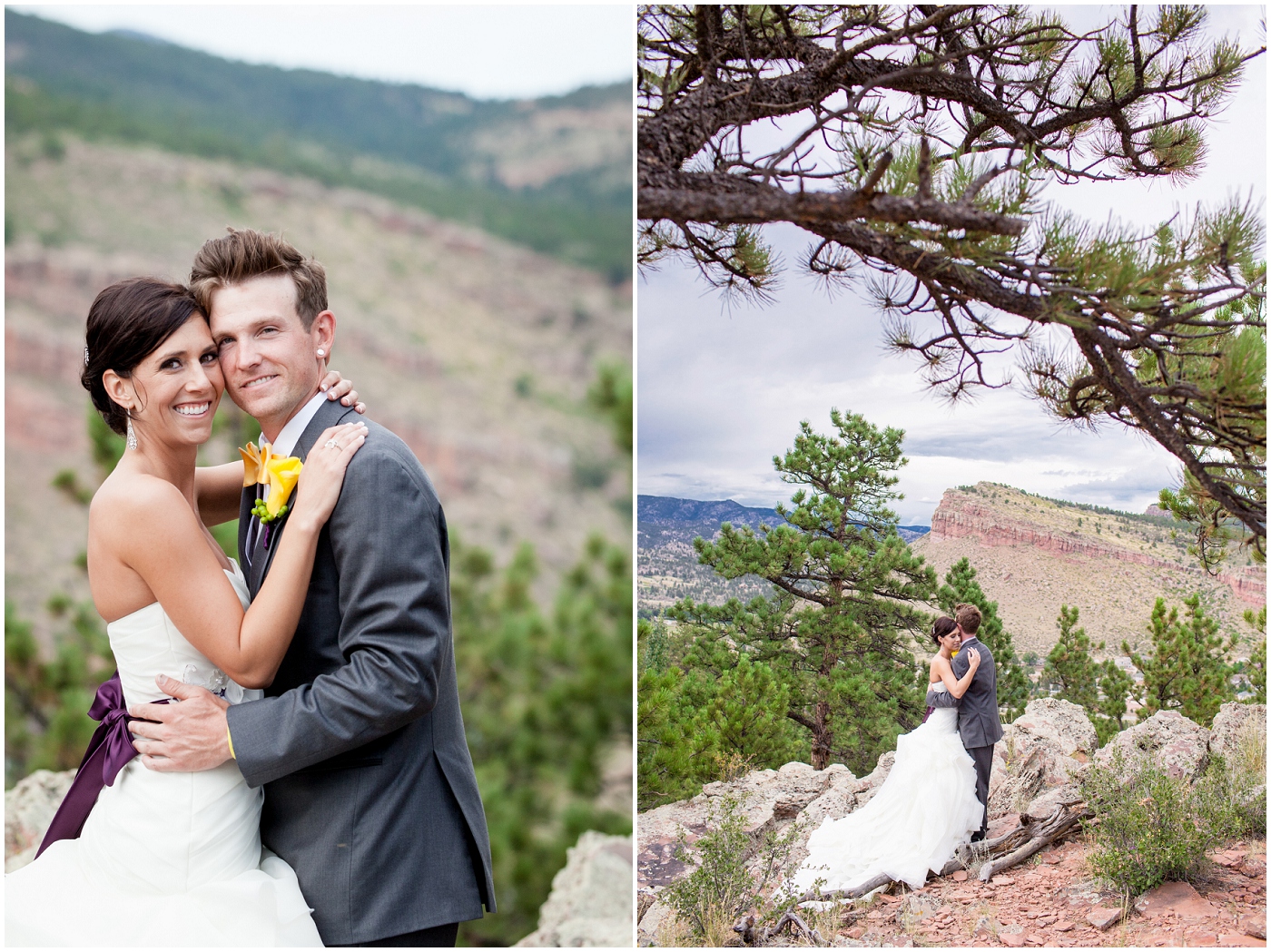 picture of bride and groom at colorado mountain wedding