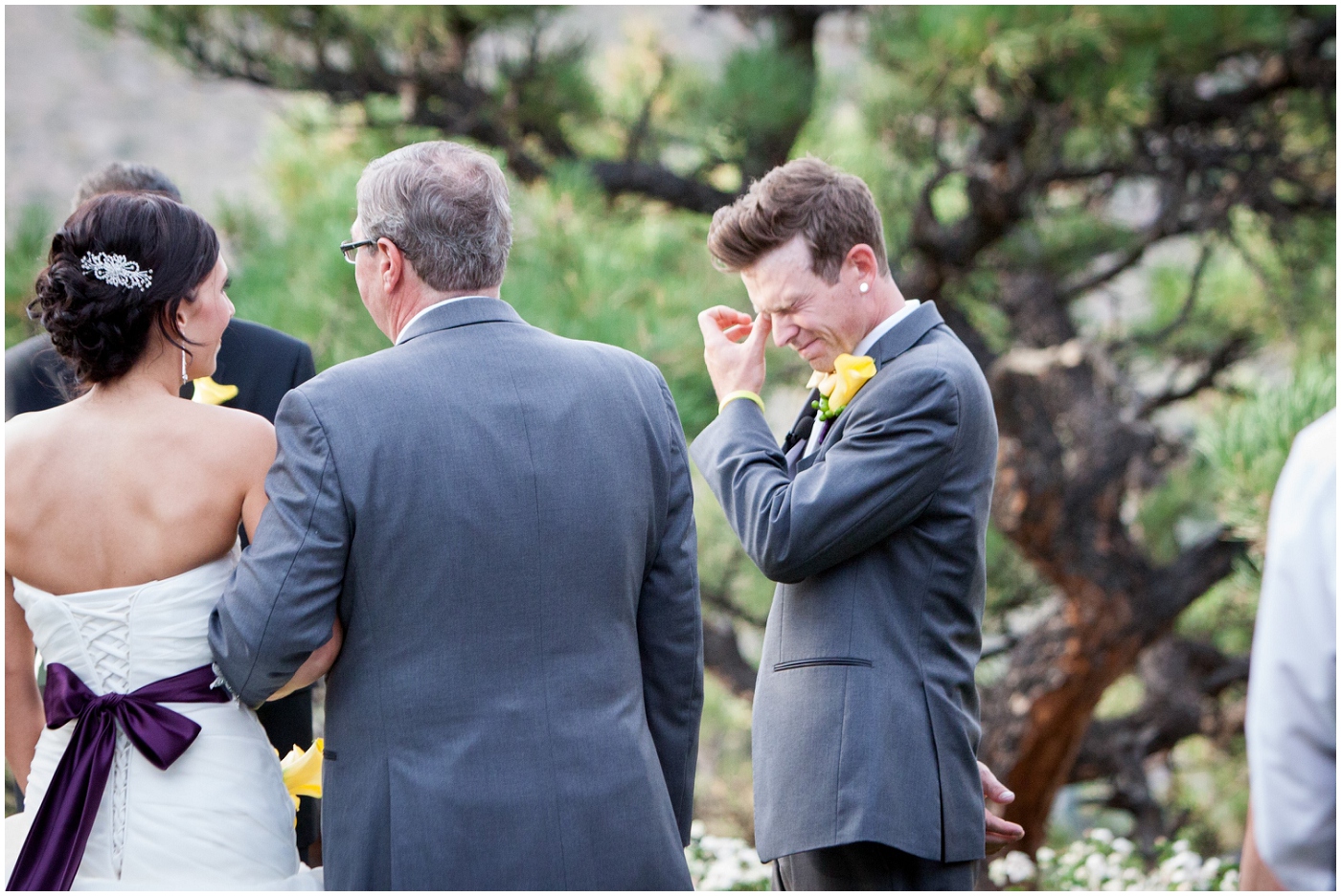 picture of groom crying