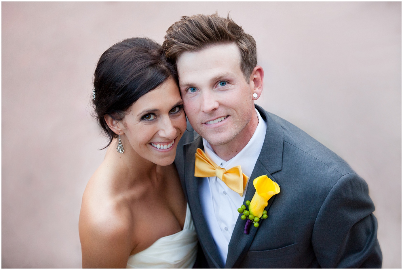 picture of bride and groom at colorado mountain wedding 