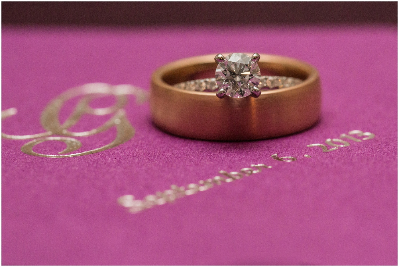 picture of wedding rings on napkin