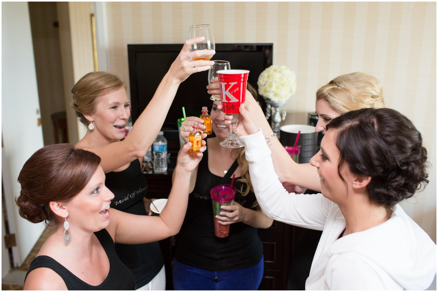 picture of bridesmaids cheers