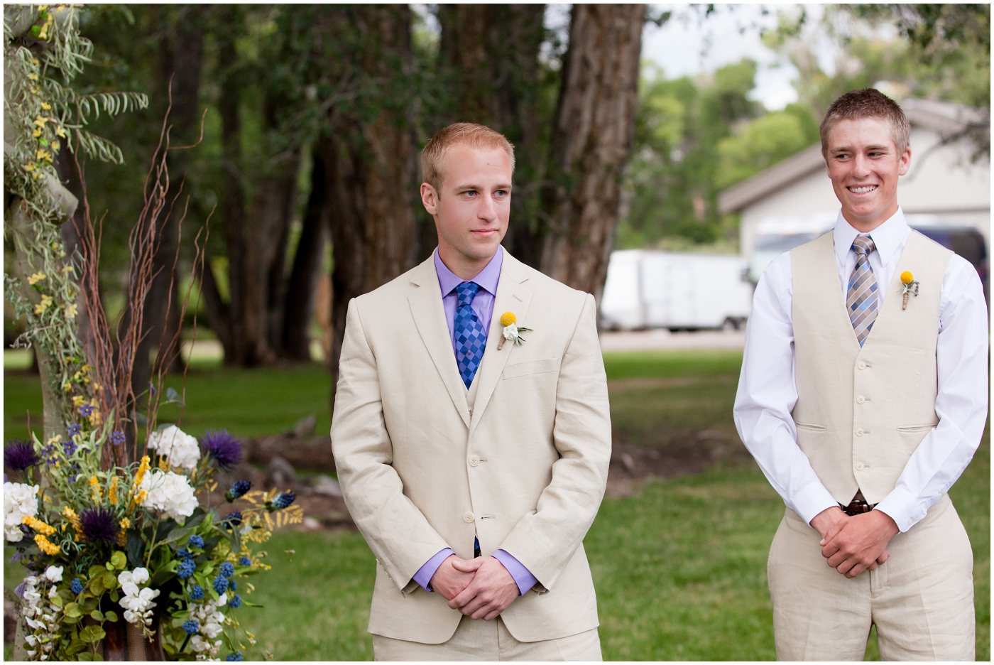 picture of groom's expression at laramie wedding