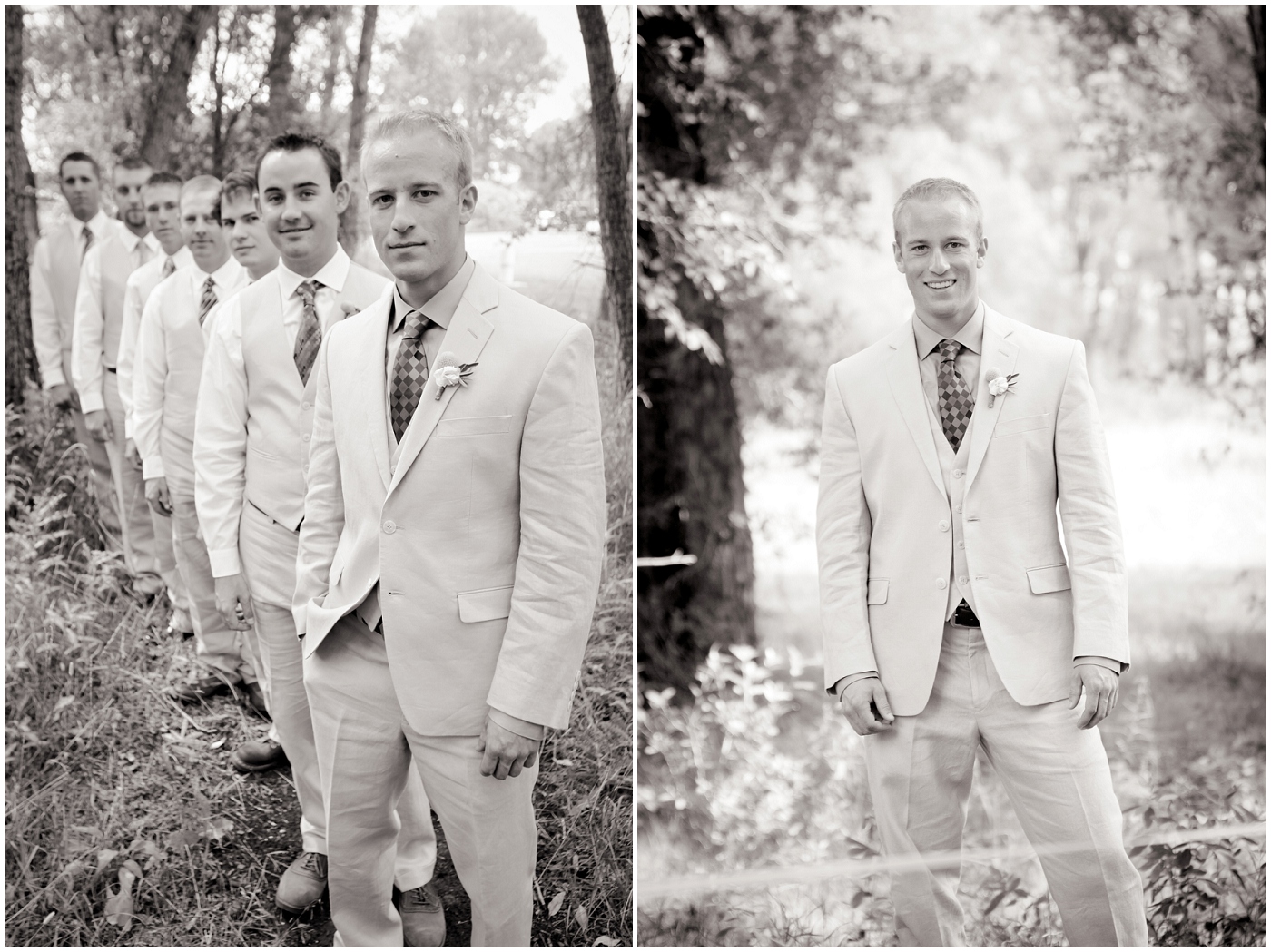 picture of groomsmen at rustic wedding