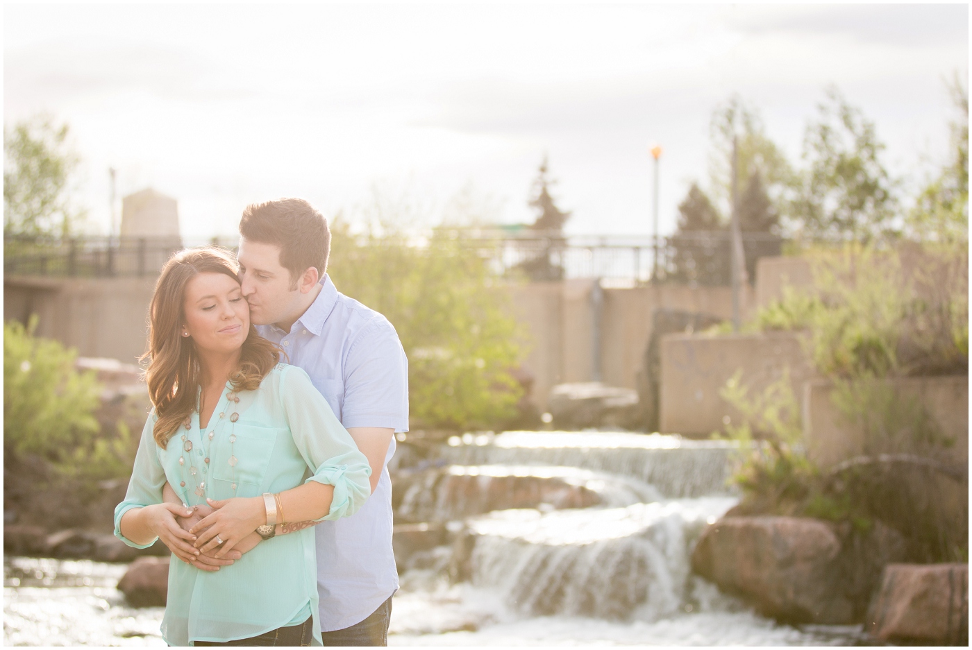 picture of riverfront park engagement photos