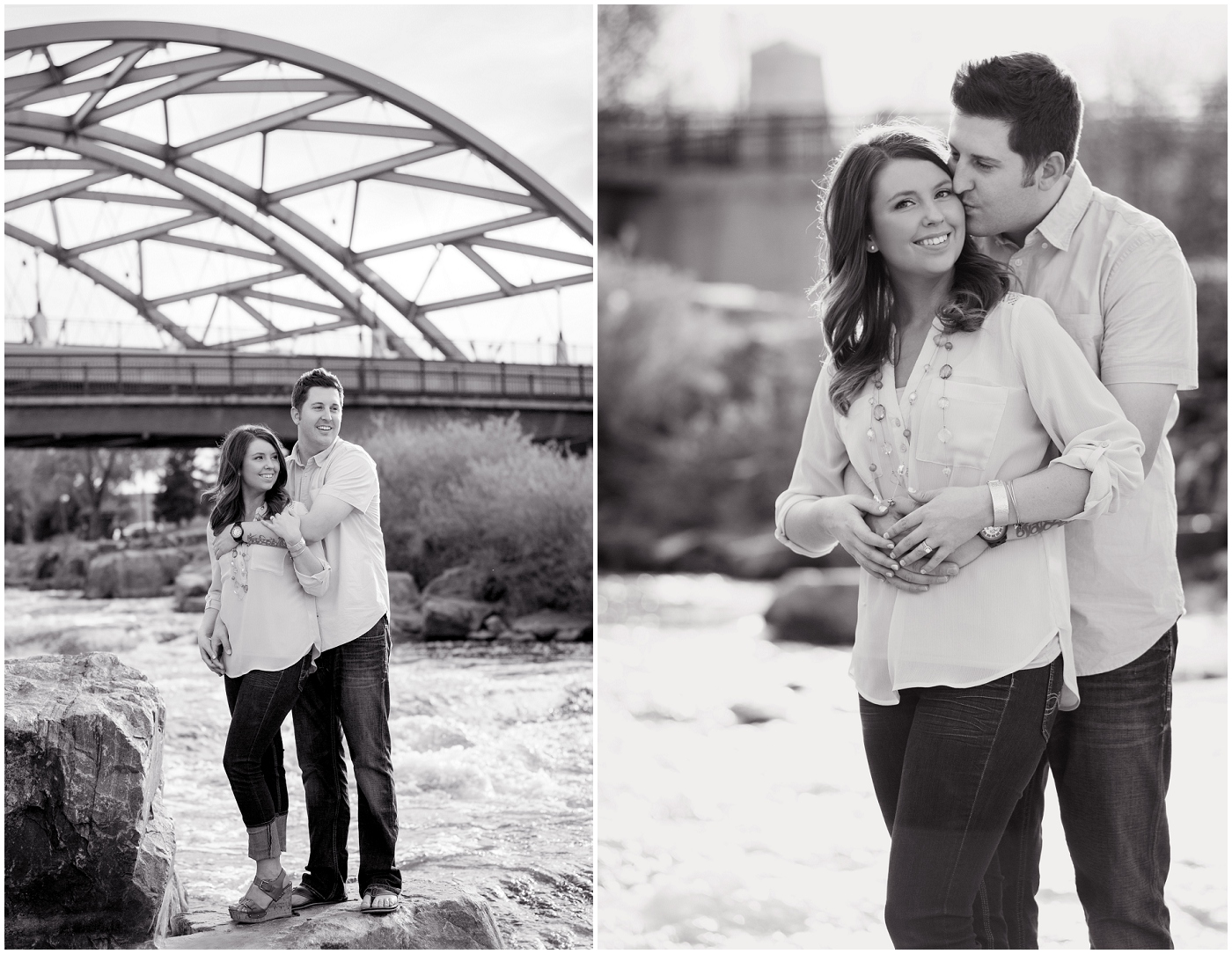 picture of riverfront park engagement photos