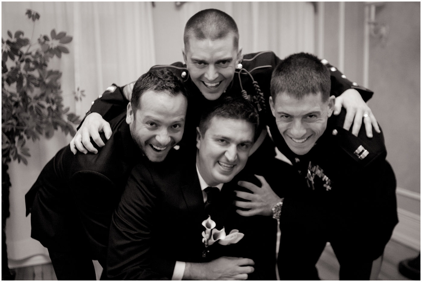 picture of military groomsmen