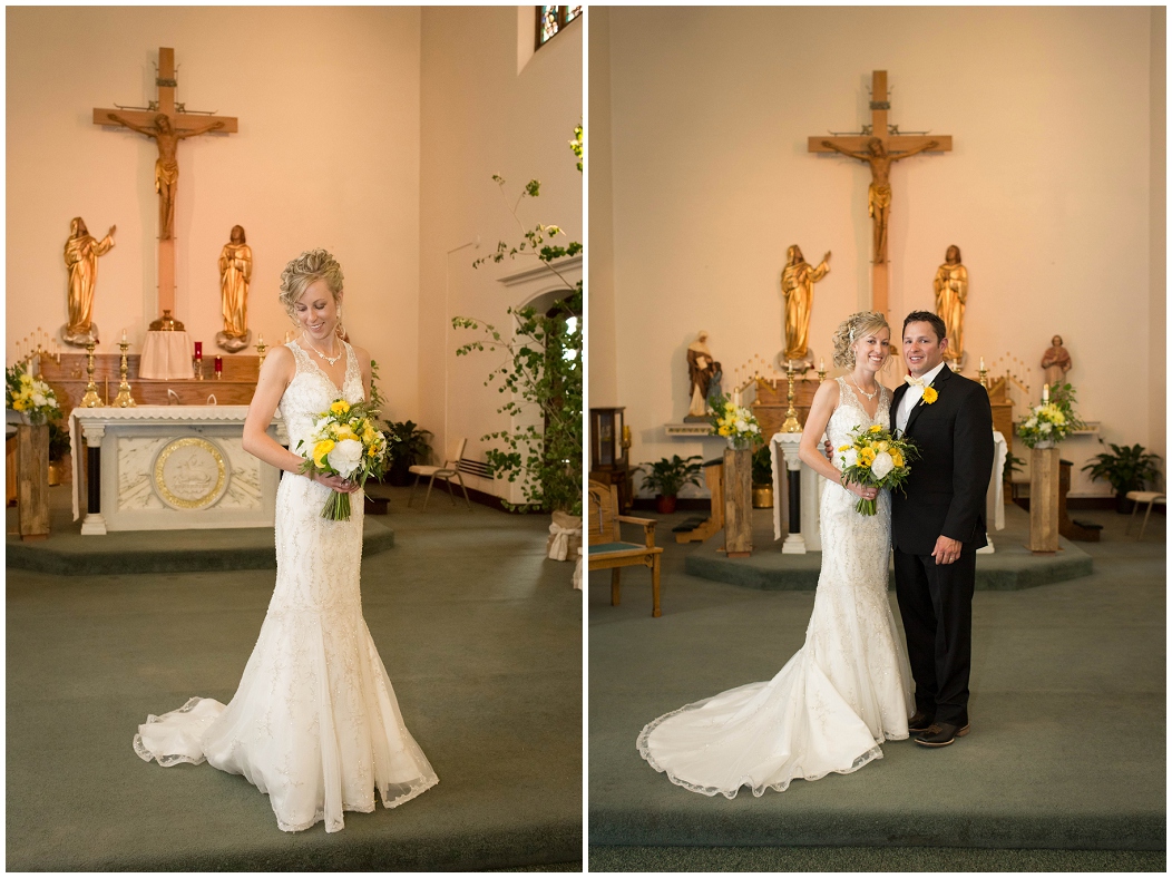 picture of bride and groom in catholic church