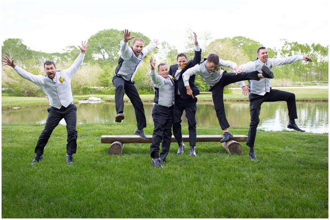 picture of groomsmen jumping