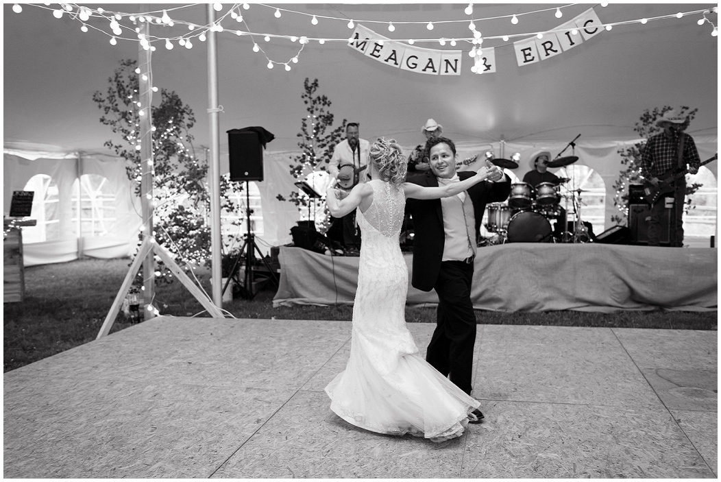 picture of bride and groom during first dance