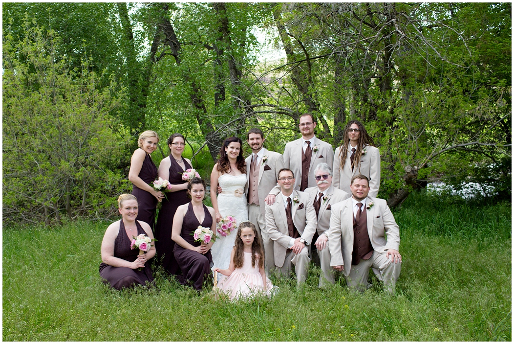 picture of bridal party at Loveland farm wedding