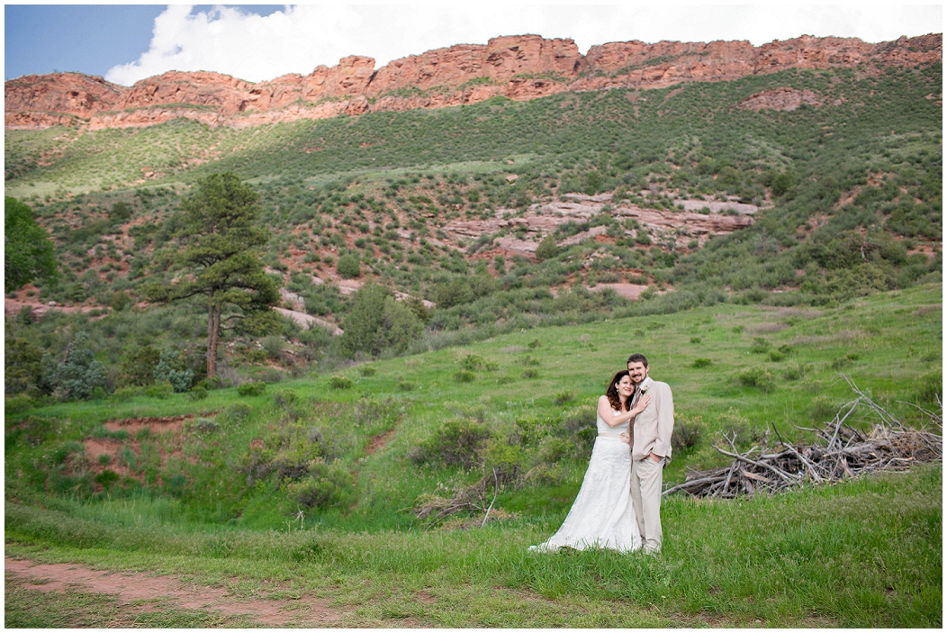 picture of bride and groom at red rocks wedding