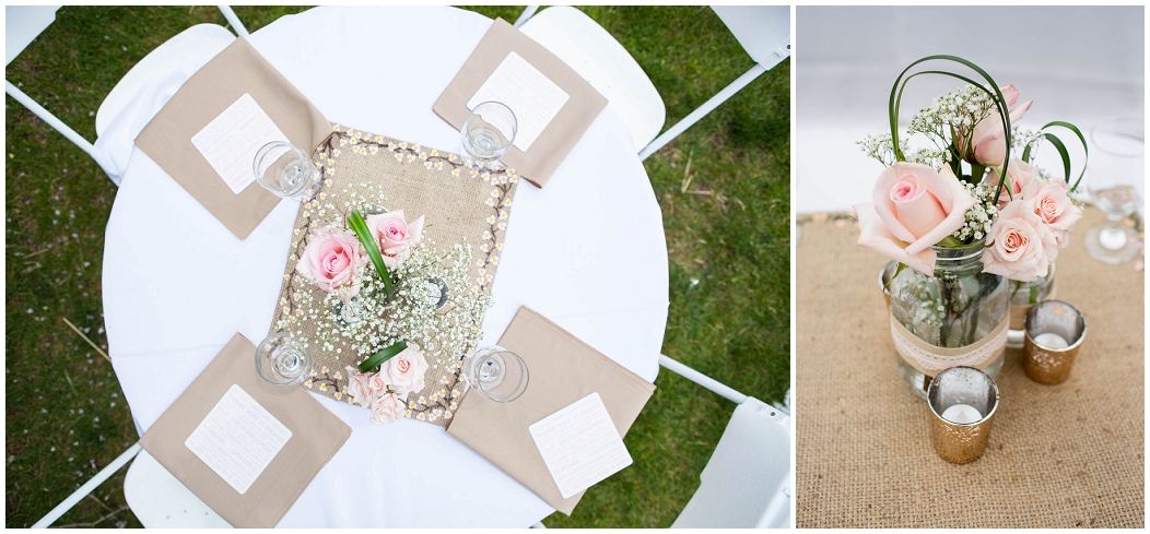 picture of pink rose centerpieces