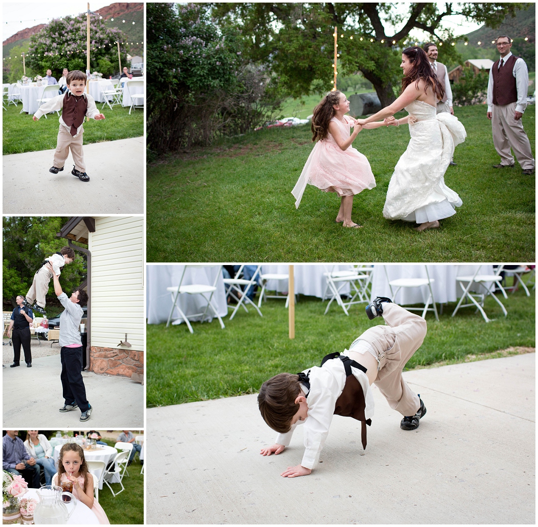 picture of wedding reception guests dancing