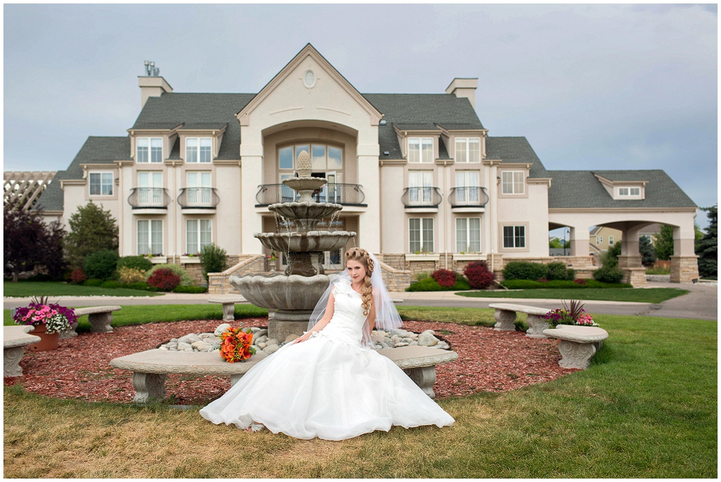 picture of bride at chateaux at fox meadows wedding