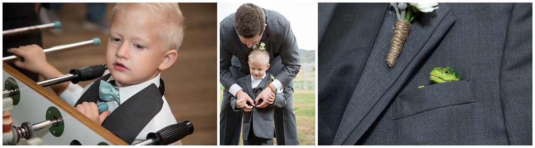 picture of ring bearer getting ready