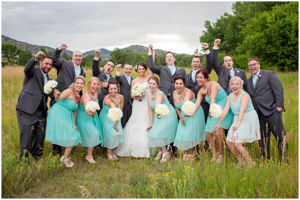 picture of bridal party at Chatfield Botanic Gardens wedding