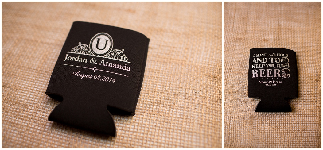 picture of wedding koozie favors