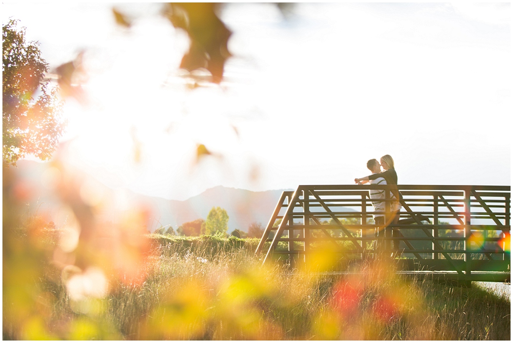 picture of engagement photos on a bridge