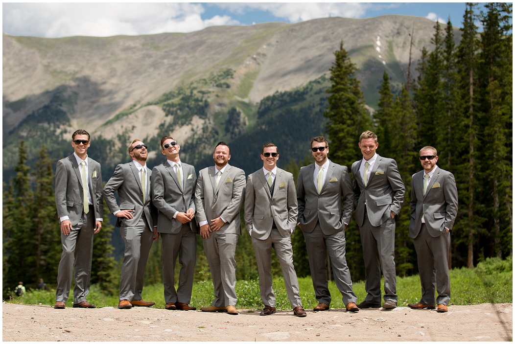 picture of groomsmen at colorado mountain wedding
