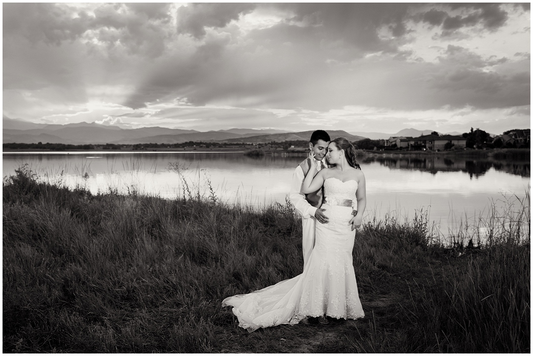 picture of bride and groom at Macintosh lake