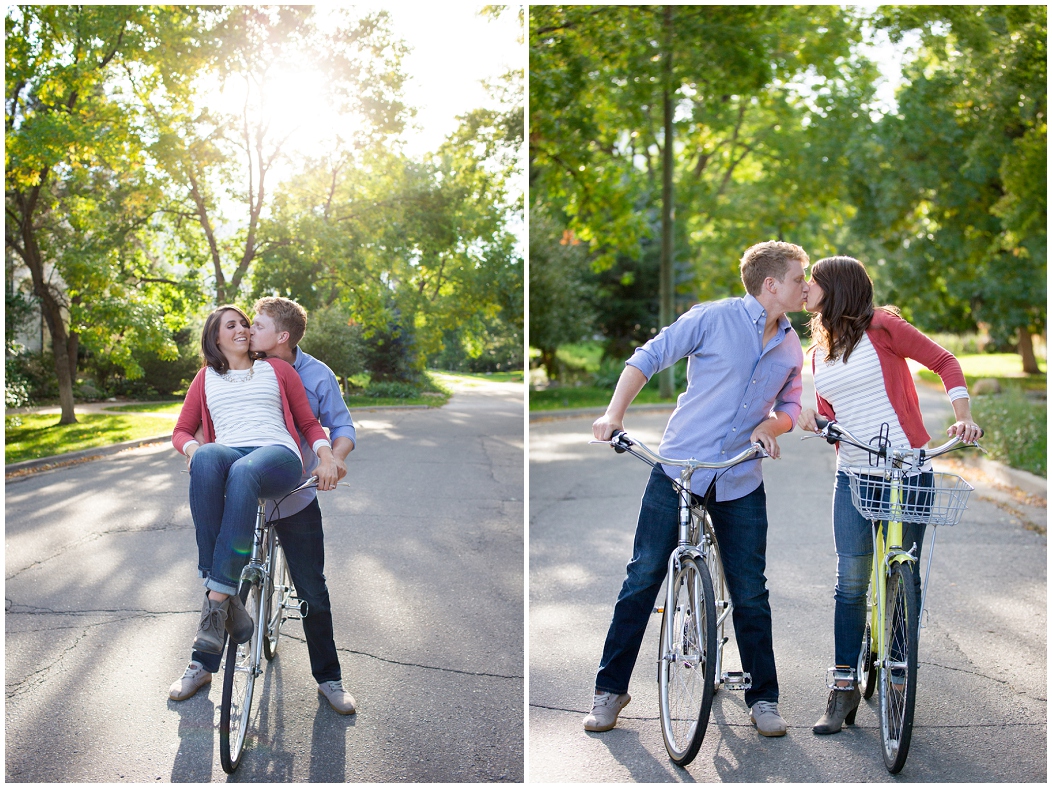 picture of engagement photos with bicycles 