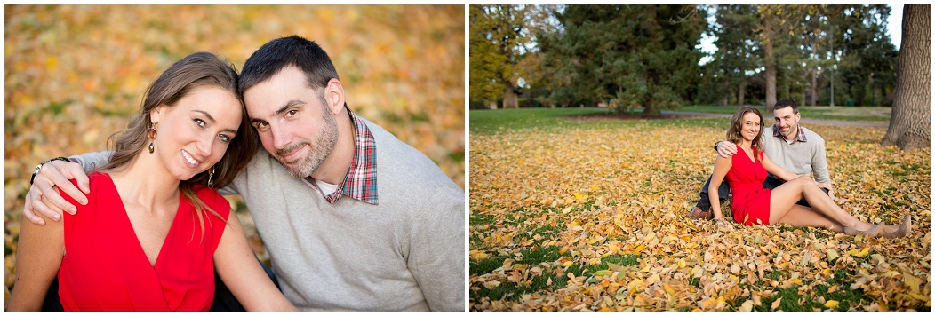 picture of fall engagement photos in Denver