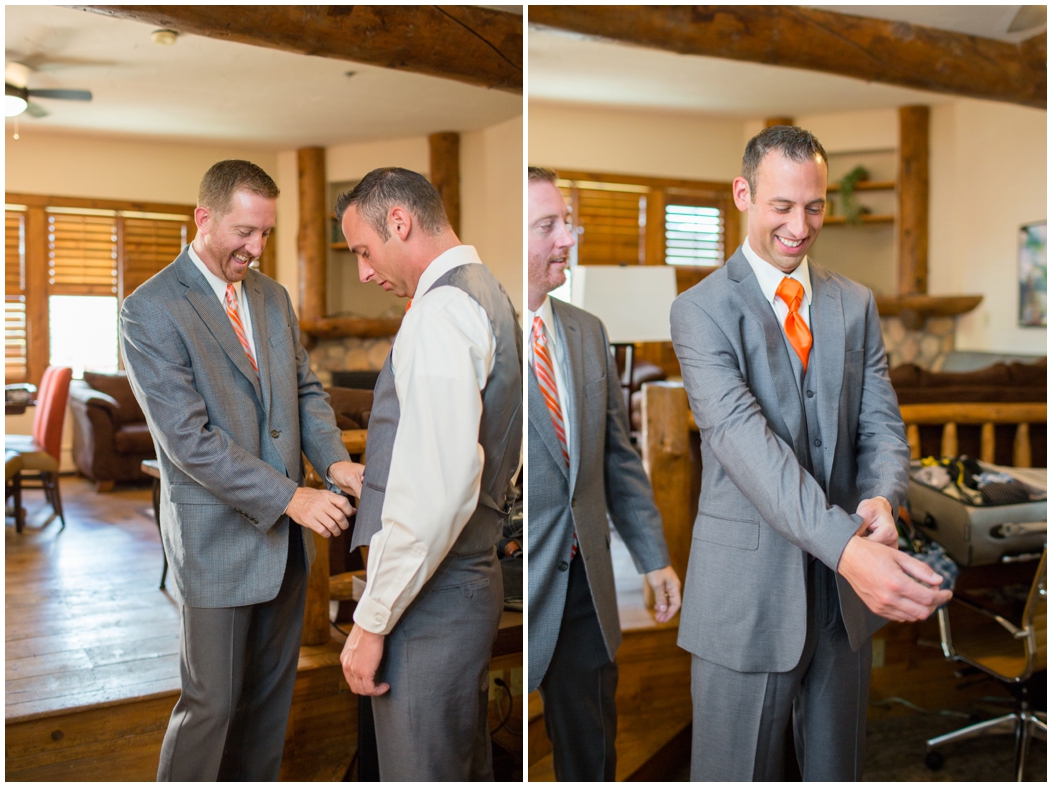 picture of groom getting ready at the Lodge at Breckenridge