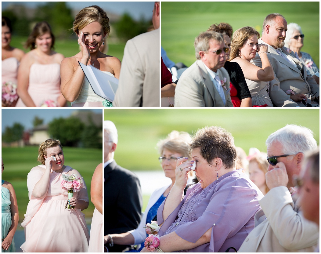 picture of wedding guests crying