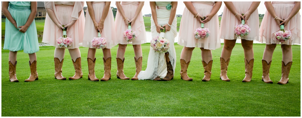 picture of bridesmaids with cowboy boots