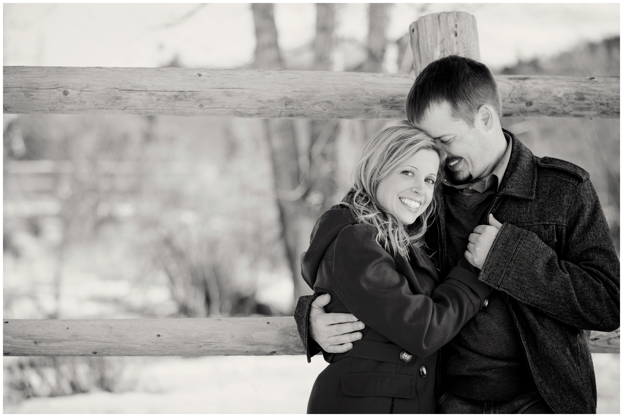 picture of winter engagement photos in Estes Park