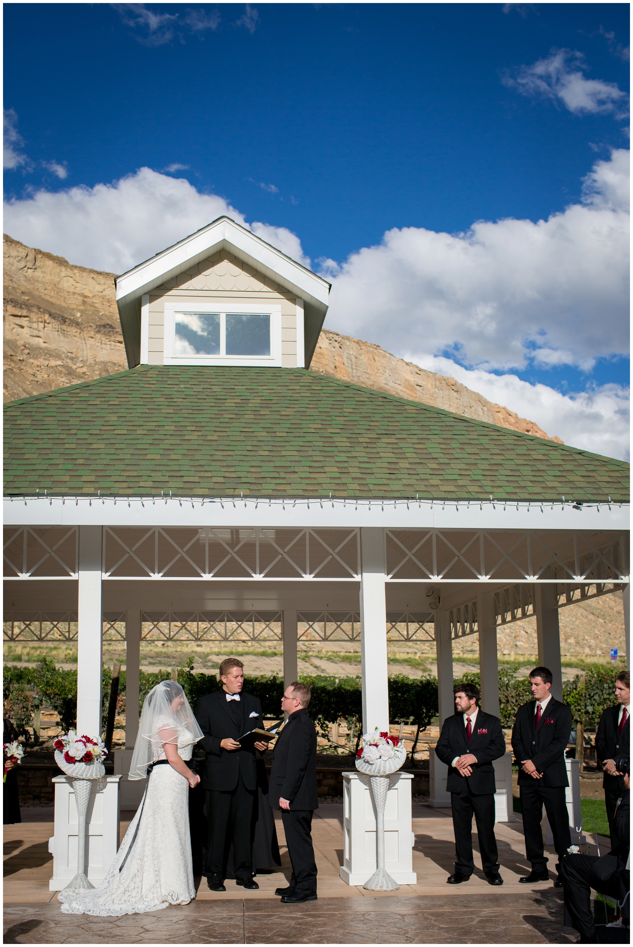 picture of ceremony at Colorado wine country inn wedding